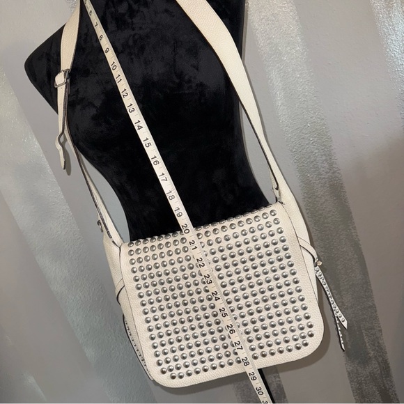 Coach Purse Studded White Leather Crossbody Bag Vintage Y2K Biker Chic - Picture 12 of 12